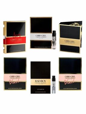 CAROLINA HERRERA Good Girl Perfume Sample Variety + Bad Boy - .05 fl oz ea (7)